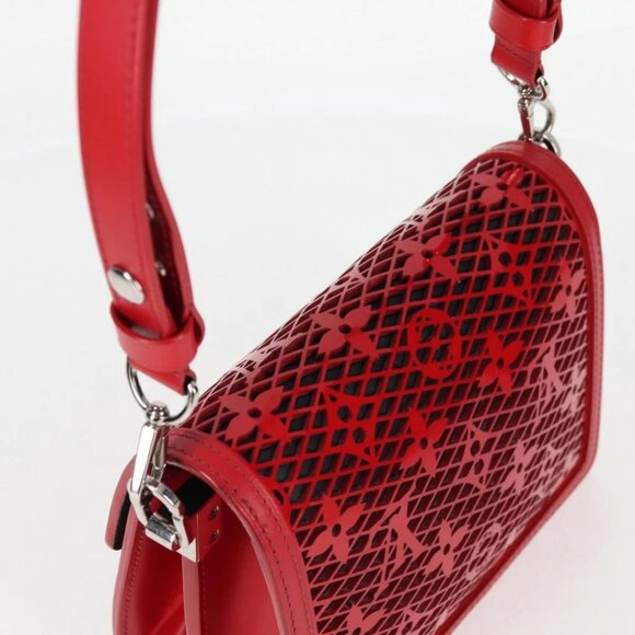LOUIS VUITTON Monogram Lace Dauphine Mini Shoulder Bag Red M20359 Auth 127494M - Picture 7 of 14